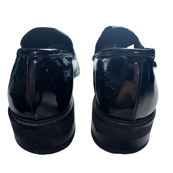 Italian Chunky Black Patent Leather Loafers with Calf Hair Upper Size 41 - Picture 5 of 8